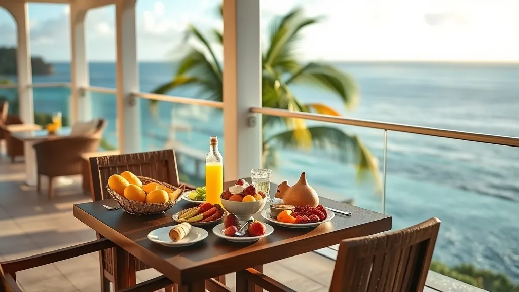 Hôtel avec terrasse vue mer pour gourmet en Guadeloupe : petit déjeuner créole
