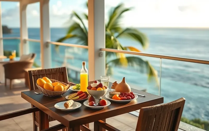Hôtel avec terrasse vue mer pour gourmet en Guadeloupe : petit déjeuner créole